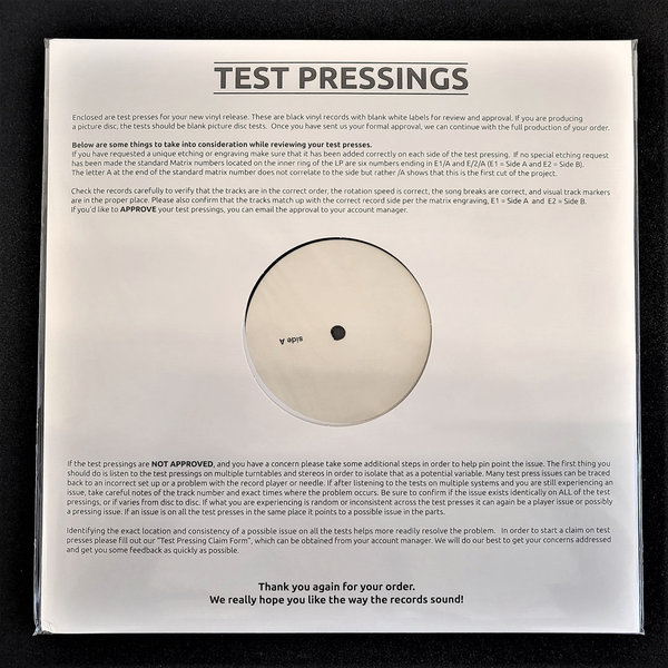 ULTRA SUNN - "Body Electric" - Vinyl TEST PRESSING